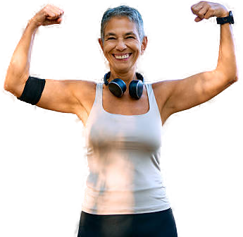 Active senior woman exercising outdoors